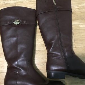 Brown Tommy Hilfiger Wide Calf Riding Boots